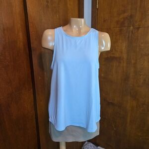 Lilly Pulitzer Meryl Westley Active Luxletic Tank Top Large Hydro Blue UPF50